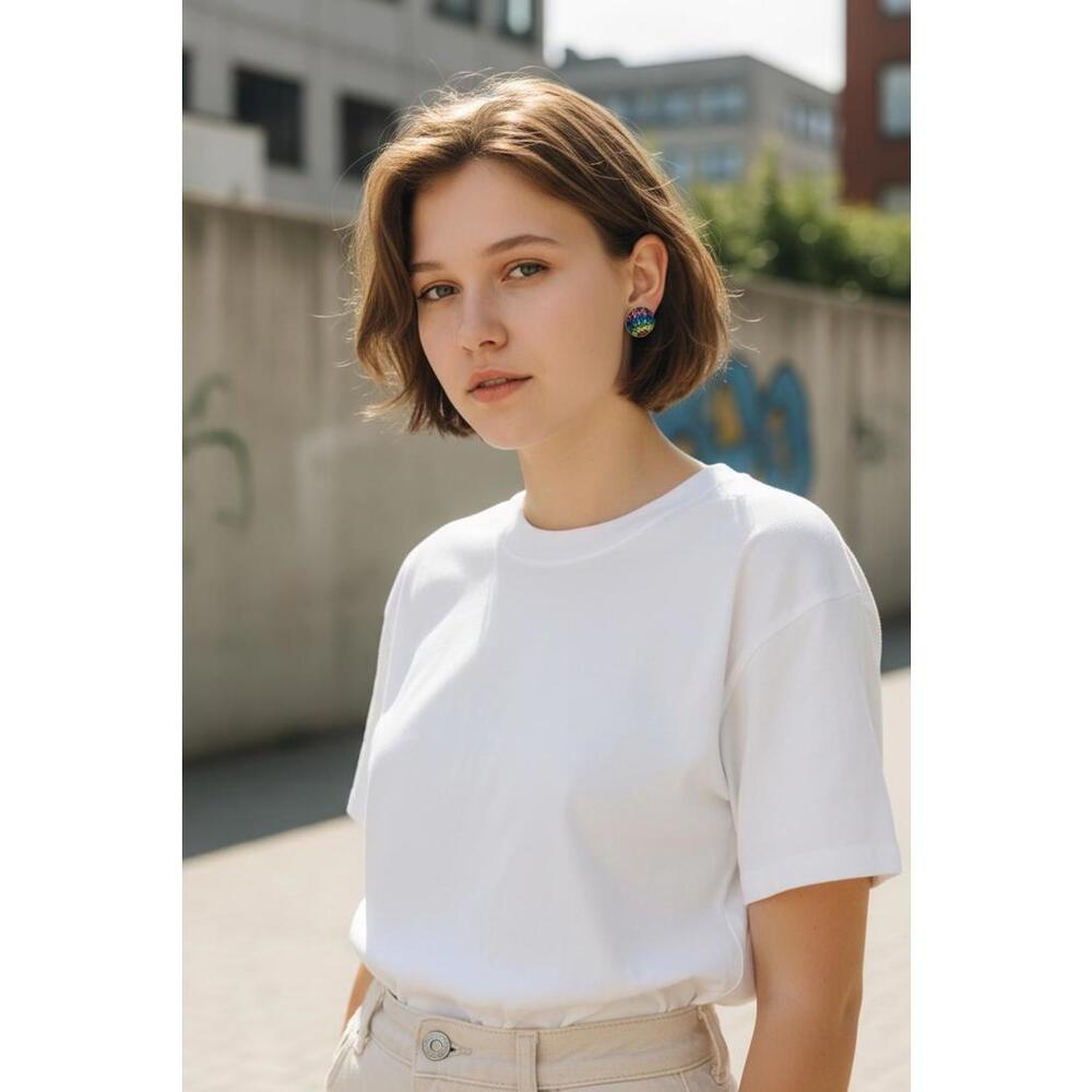 Rainbow Crystal Stud Earrings - image 2